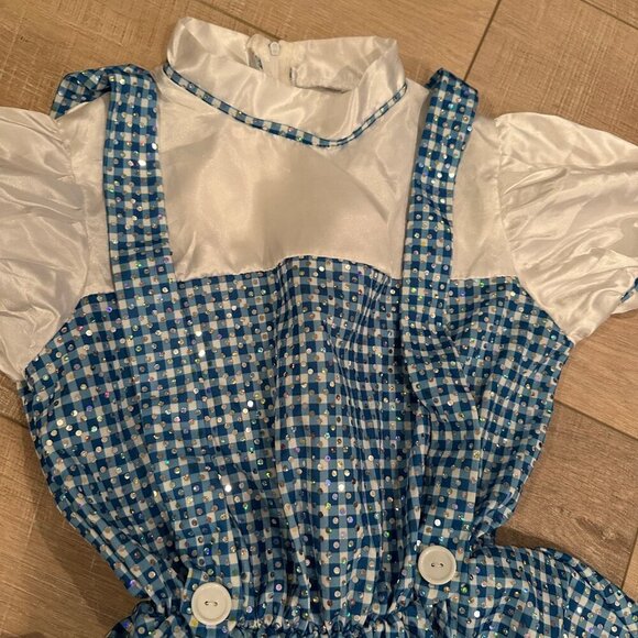 CUSTOM MADE YOUTH GIRL WIZARD OF OZ DOROTHY DANCE COSTUME COMPETITION SIZE 8 - Picture 8 of 9